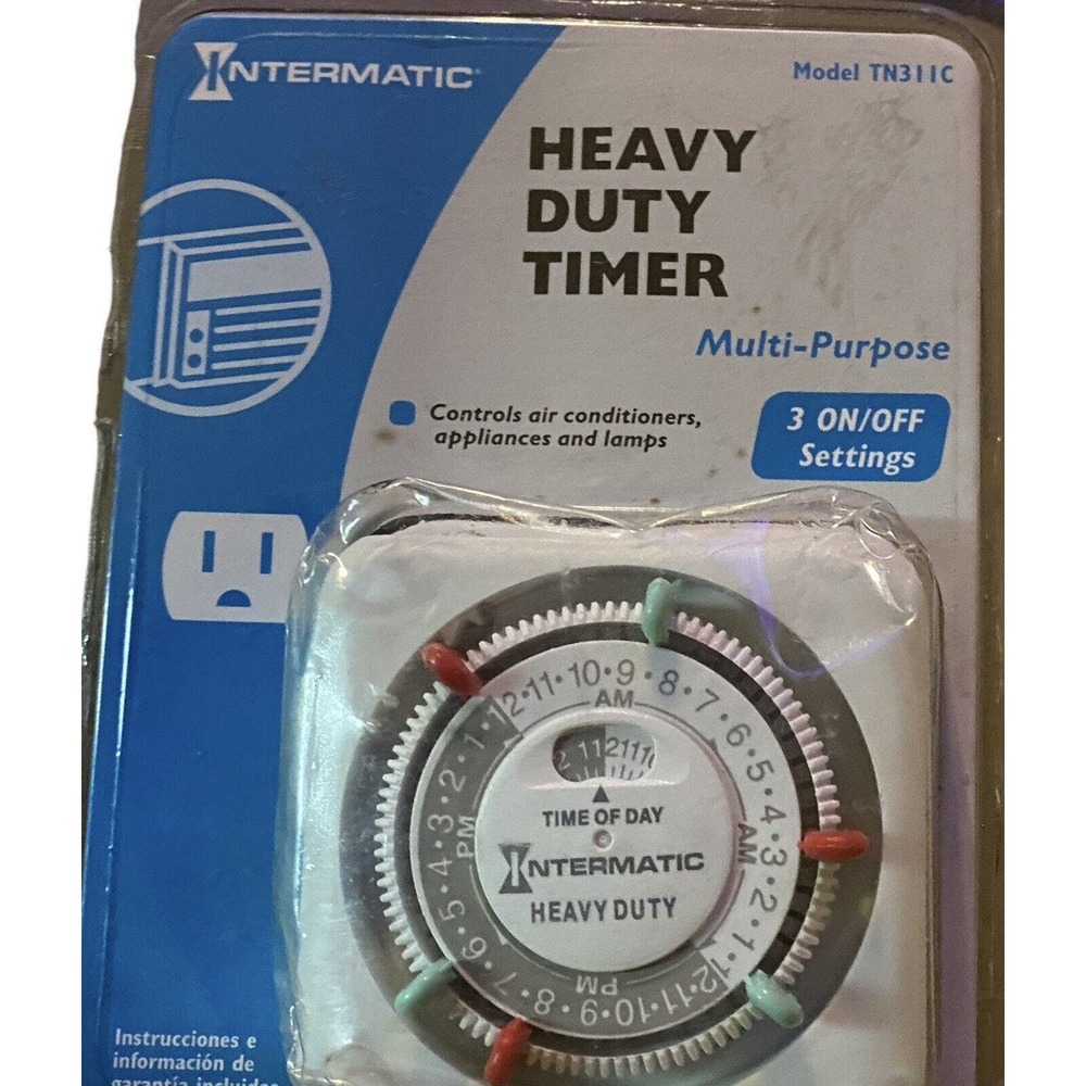 Intermatic Heavy Duty Multi-purpose Timer Model TN311C 3 On Off Settings NOS